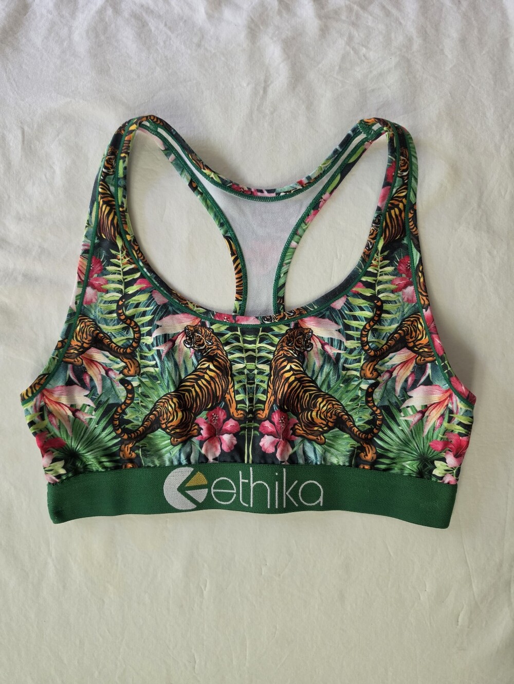 Ethika Tropic Tiger Sports Bra Women's Size S Multi Color